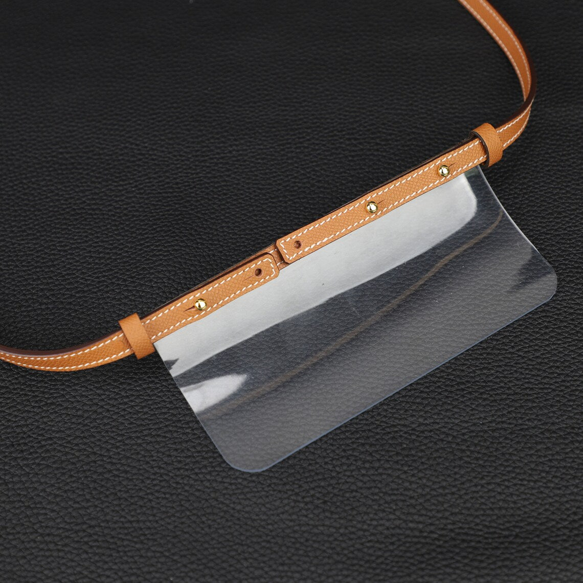 Epsom Leather Wallet Strap with Clear Insert: Kelly & Constance Wallets