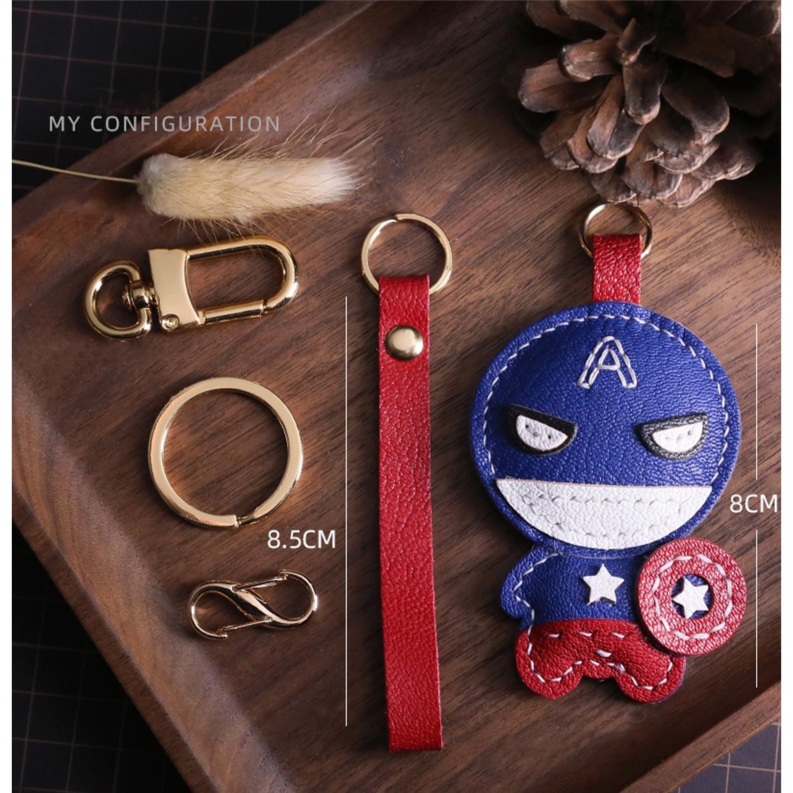 Handmade DIY Keychain Ideas | Avengers Leather Keychain Birthday Gift Ideas - Wirkin™