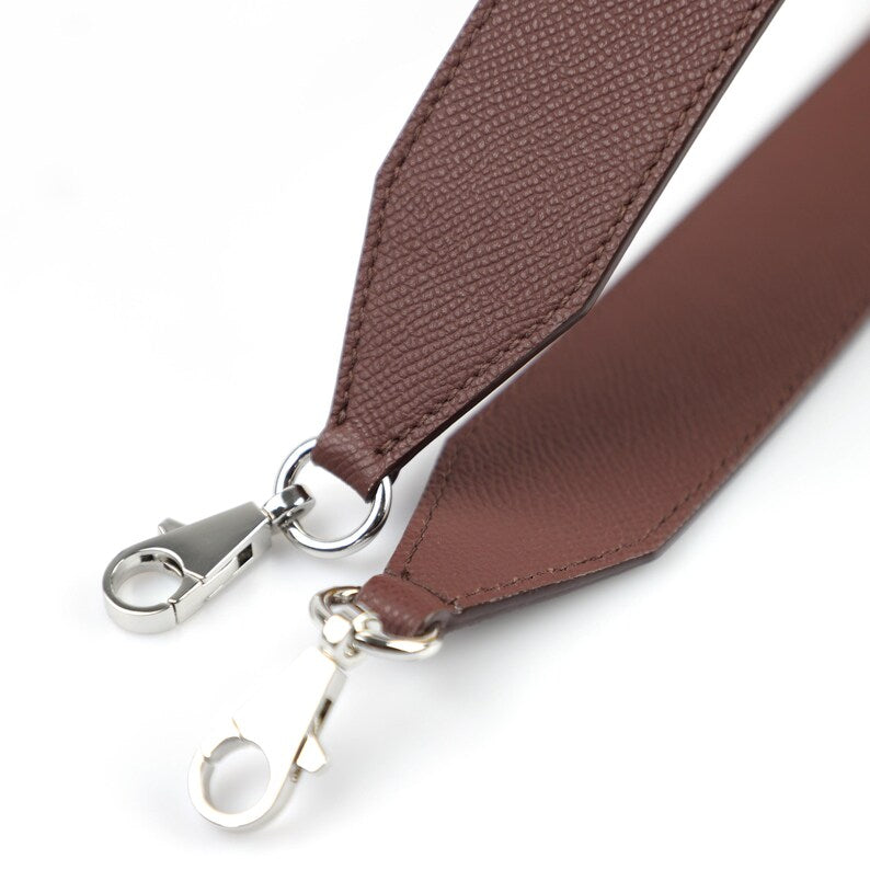 Artisanal Epsom Leather Bandoulière (40mm Wide): Hand-Stitched Shoulder Strap Compatible with Birkin & Travel Bags