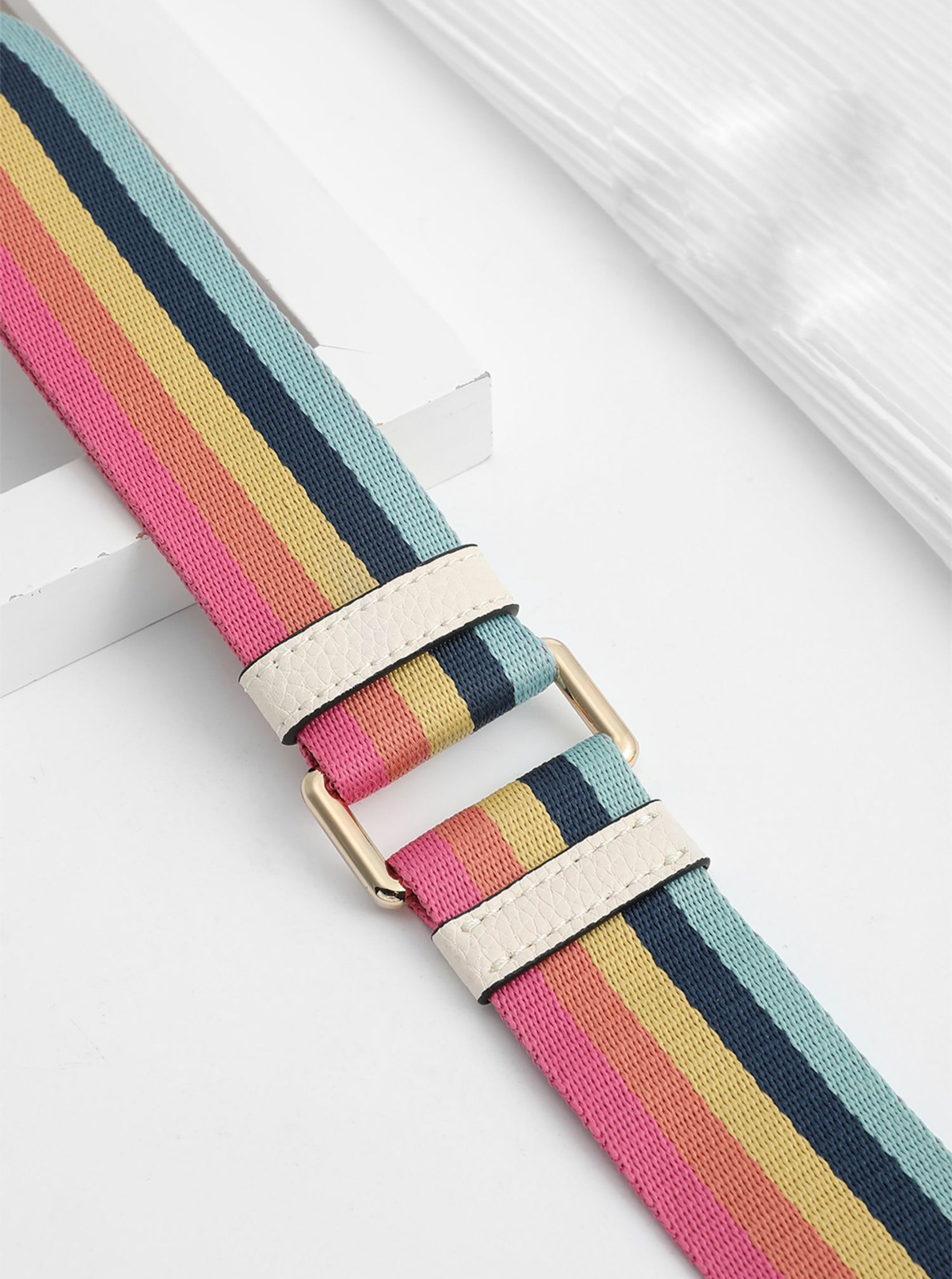 Rainbow Canvas Strap, Adjustable Replacement Crossbody Shoulder Strap,Fit in Swinger bag,Willow bag