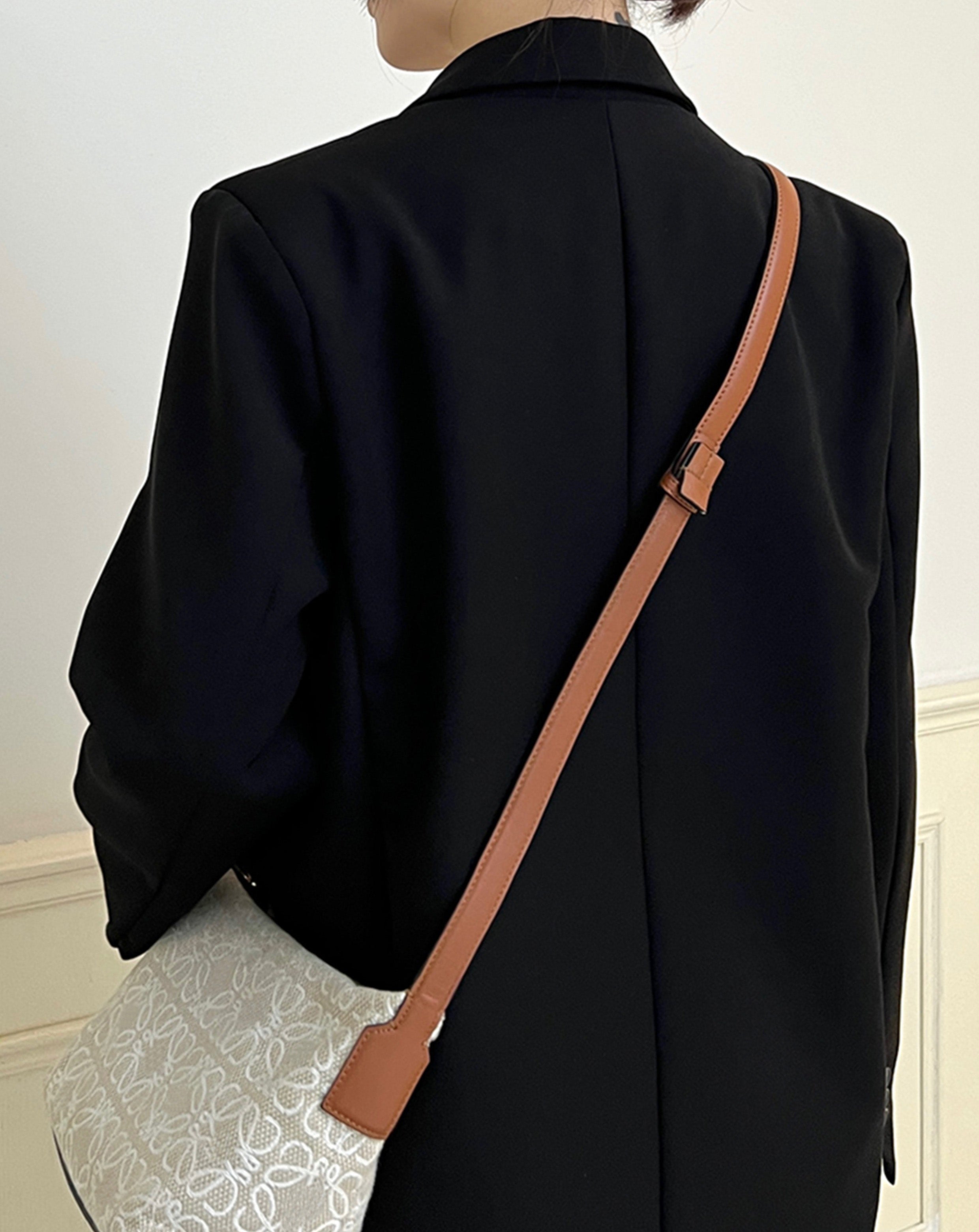 Crossbody shoulder strap accessory for Cubi Bag, genuine leather bag replacement strap.