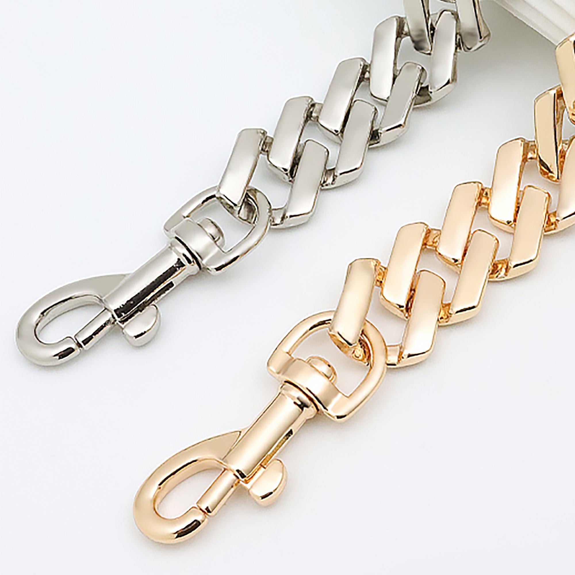 Silver Wide Chain Strap – Durable Crossbody & Handbag Replacement for Bag Customization