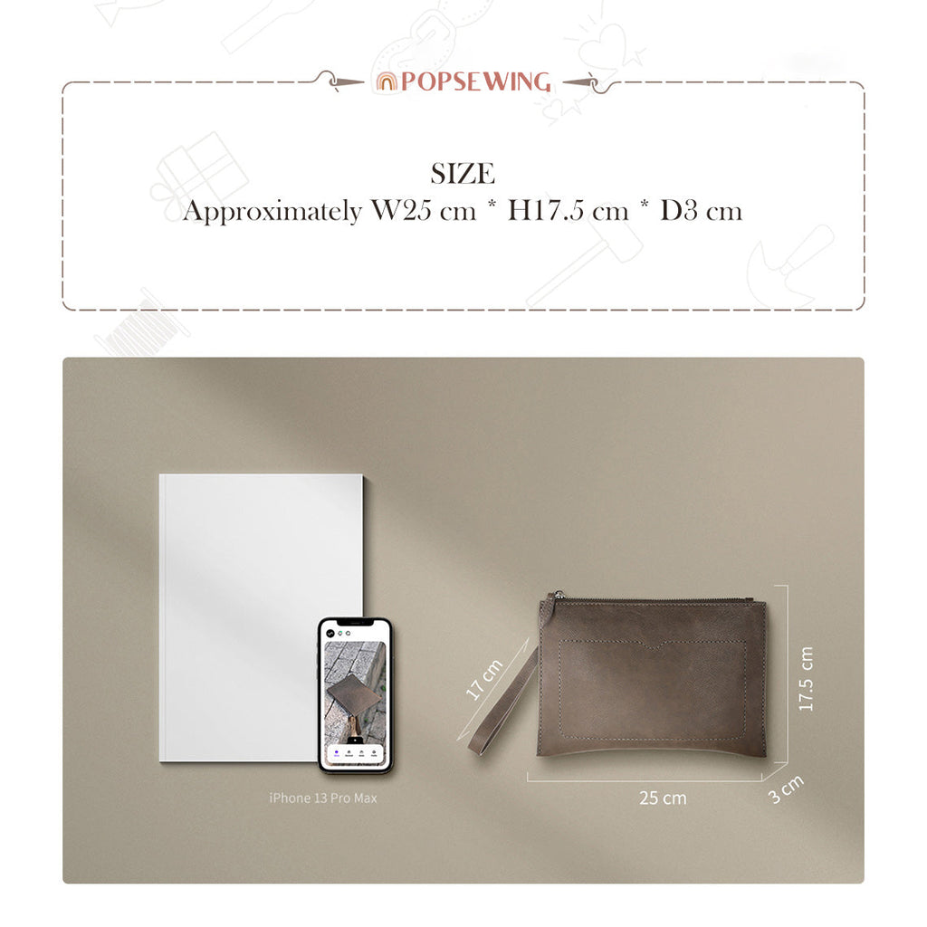 Mens Full Grain Leather Clutch Bag Size - Wirkin™