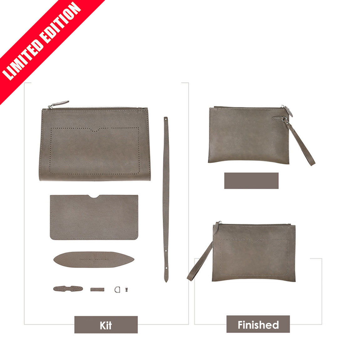 DIY Leather Kits Patterns | Handmade Leather Clutch Bag for Men - Wirkin™