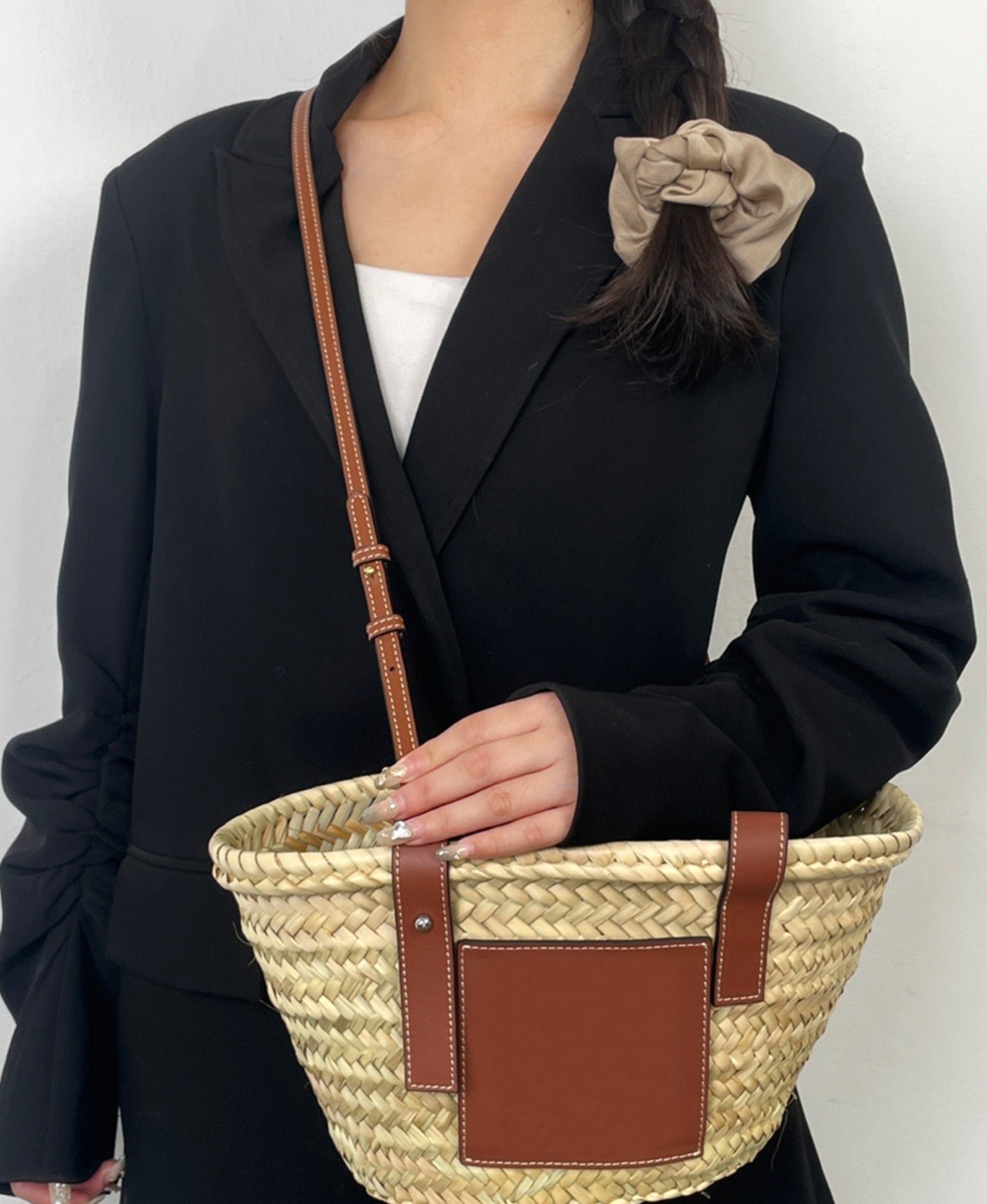 Crossbody Shoulder Strap for Large Basket Bag, Leather Material Shoulder Bag Replacement Accessory