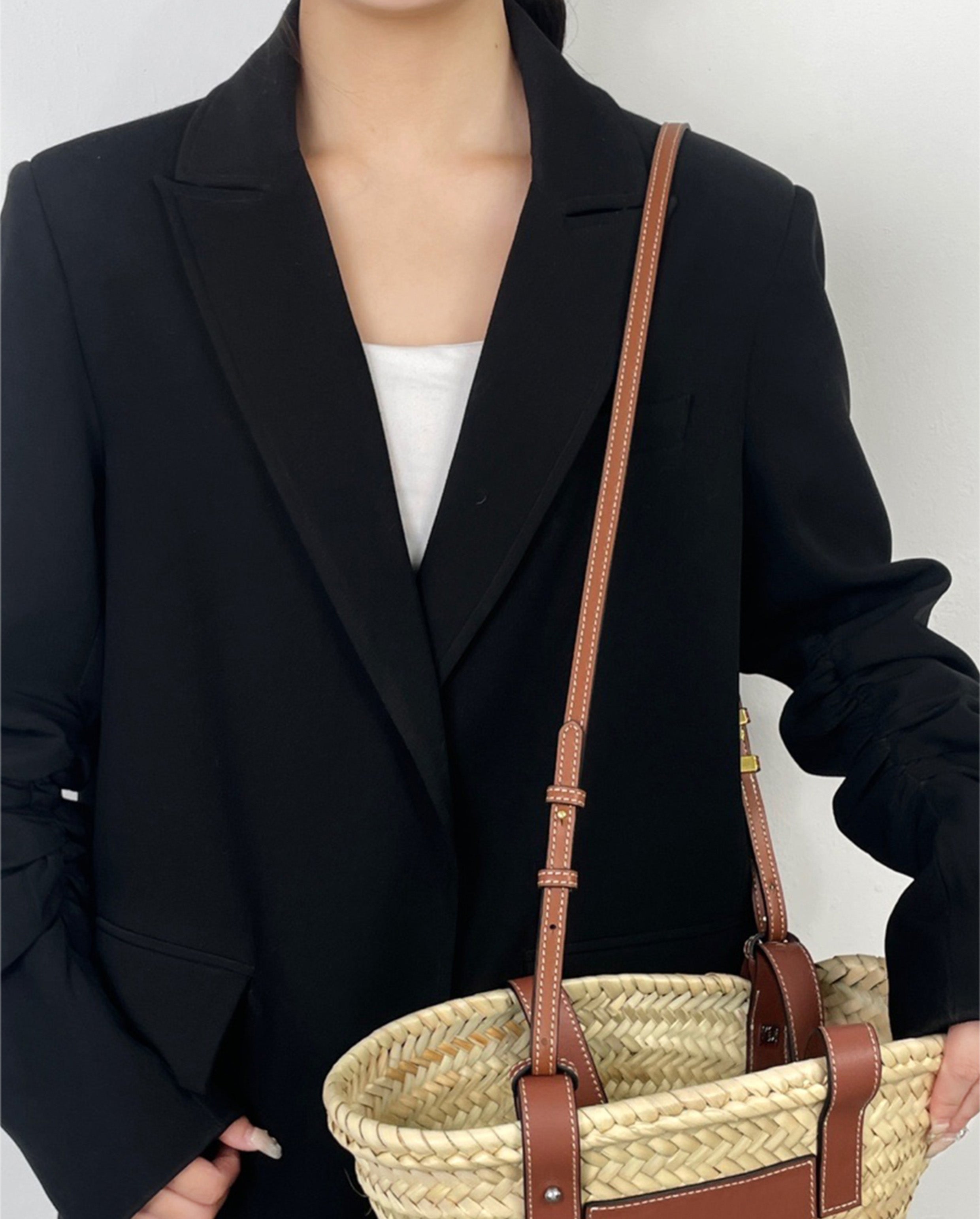 Crossbody Shoulder Strap for Large Basket Bag, Leather Material Shoulder Bag Replacement Accessory