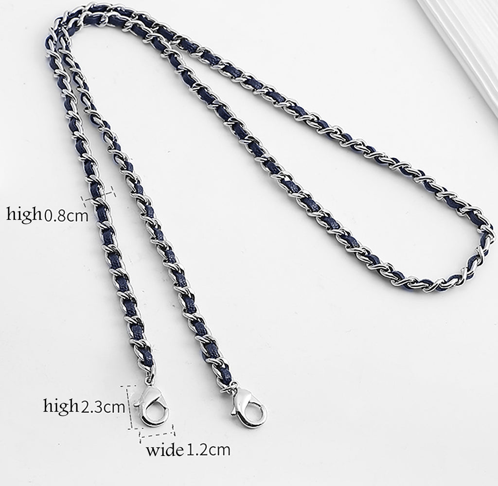 Leather Threaded Chain Strap for Small to Medium Crossbody & Shoulder Bags - Replacement Strap for Shoulder and Underarm Bags
