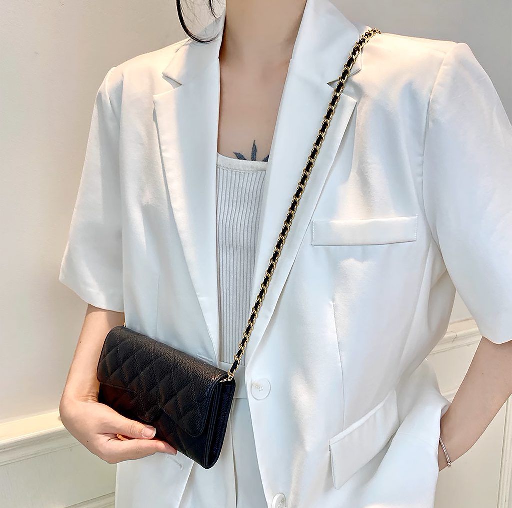 Leather Threaded Chain Strap for Small to Medium Crossbody & Shoulder Bags - Replacement Strap for Shoulder and Underarm Bags