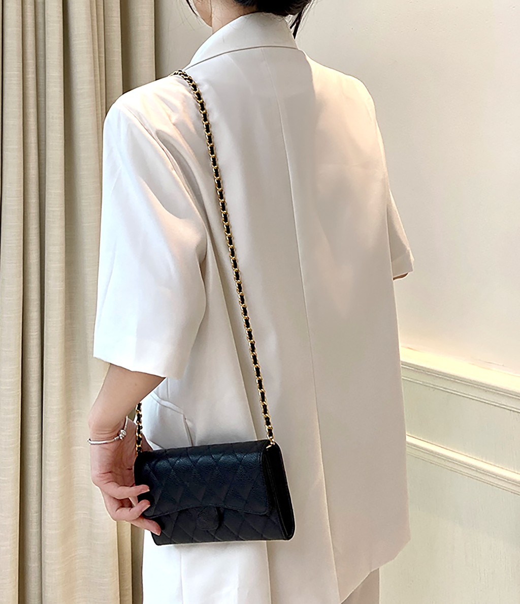 Leather Threaded Chain Strap for Small to Medium Crossbody & Shoulder Bags - Replacement Strap for Shoulder and Underarm Bags