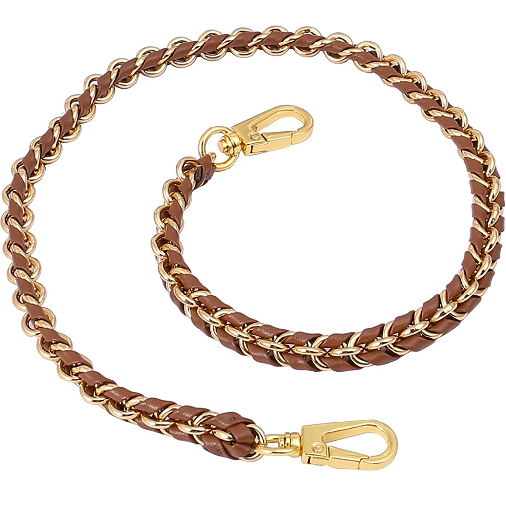 Leather-Wrapped Chain Accessories, Crossbody Bag Chain, Shoulder Strap, Bag Chain Makeover.