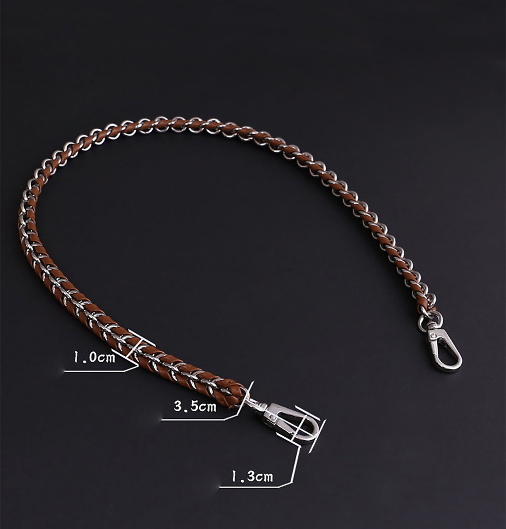 Leather-Wrapped Chain Accessories, Crossbody Bag Chain, Shoulder Strap, Bag Chain Makeover.
