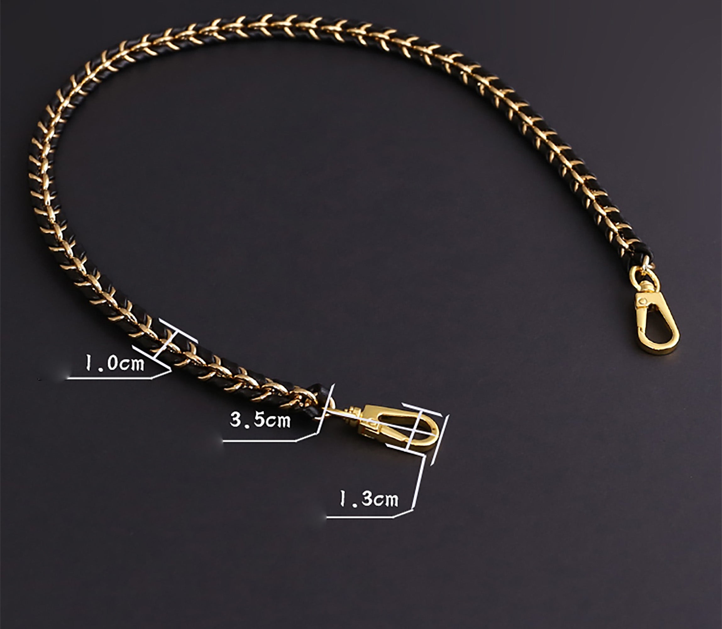 Leather-Wrapped Chain Accessories, Crossbody Bag Chain, Shoulder Strap, Bag Chain Makeover.