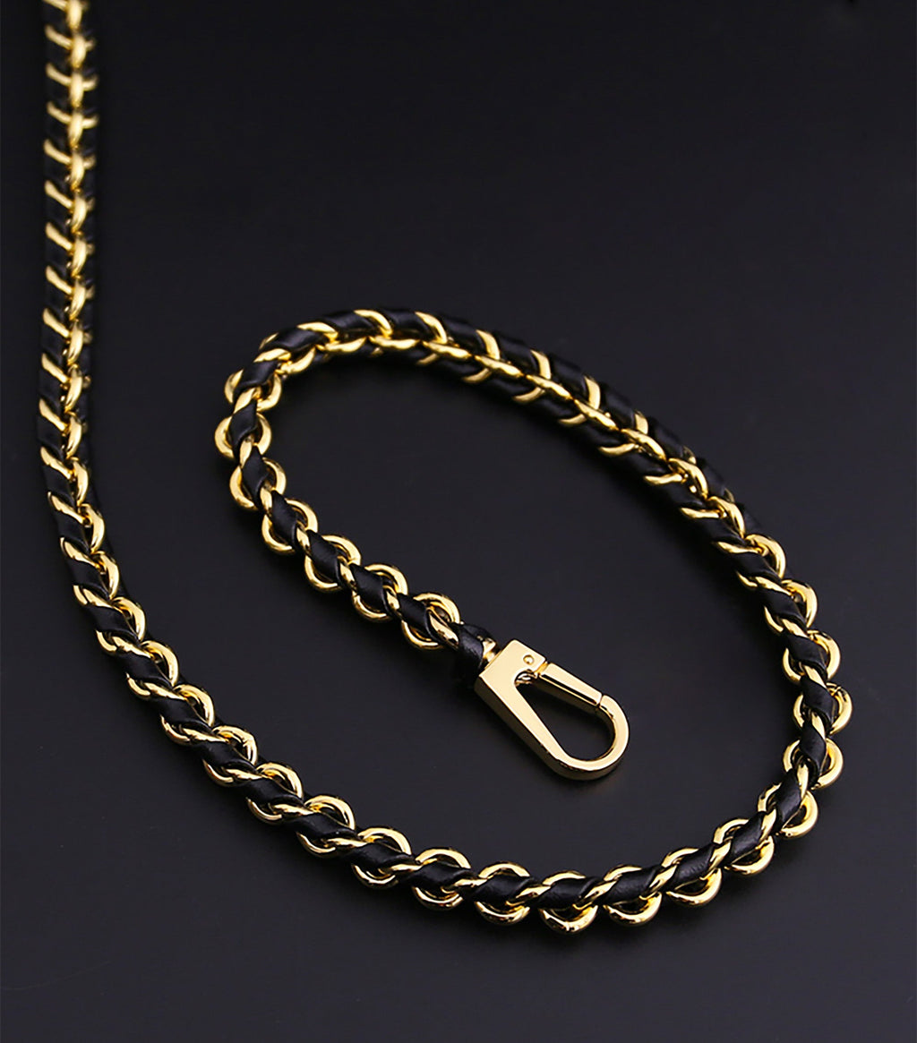 Leather-Wrapped Chain Accessories, Crossbody Bag Chain, Shoulder Strap, Bag Chain Makeover.