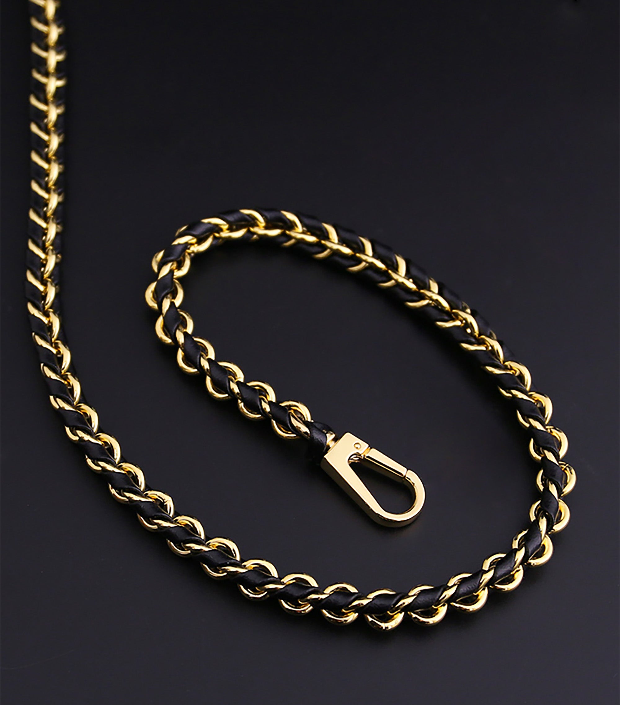 Leather-Wrapped Chain Accessories, Crossbody Bag Chain, Shoulder Strap, Bag Chain Makeover.