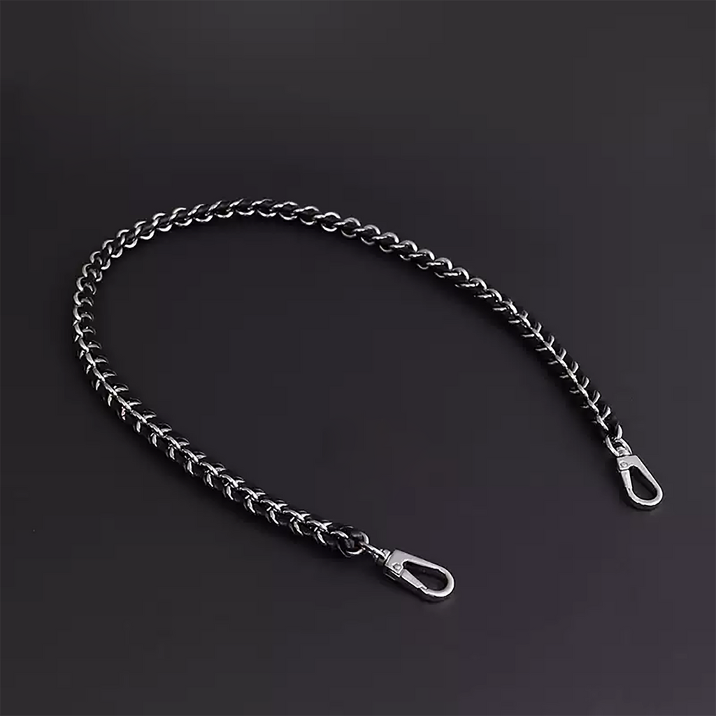 Leather-Wrapped Chain Accessories, Crossbody Bag Chain, Shoulder Strap, Bag Chain Makeover.