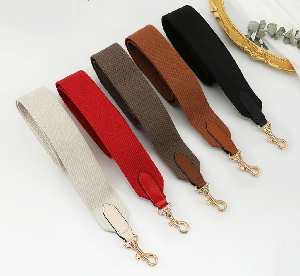 Handmade Customizable Canvas Shoulder Strap – 5cm Wide, Solid Color, Adjustable Length, Perfect for Crossbody & Shoulder Bags