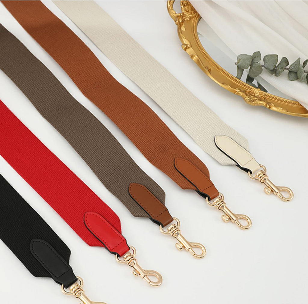 Handmade Customizable Canvas Shoulder Strap – 5cm Wide, Solid Color, Adjustable Length, Perfect for Crossbody & Shoulder Bags