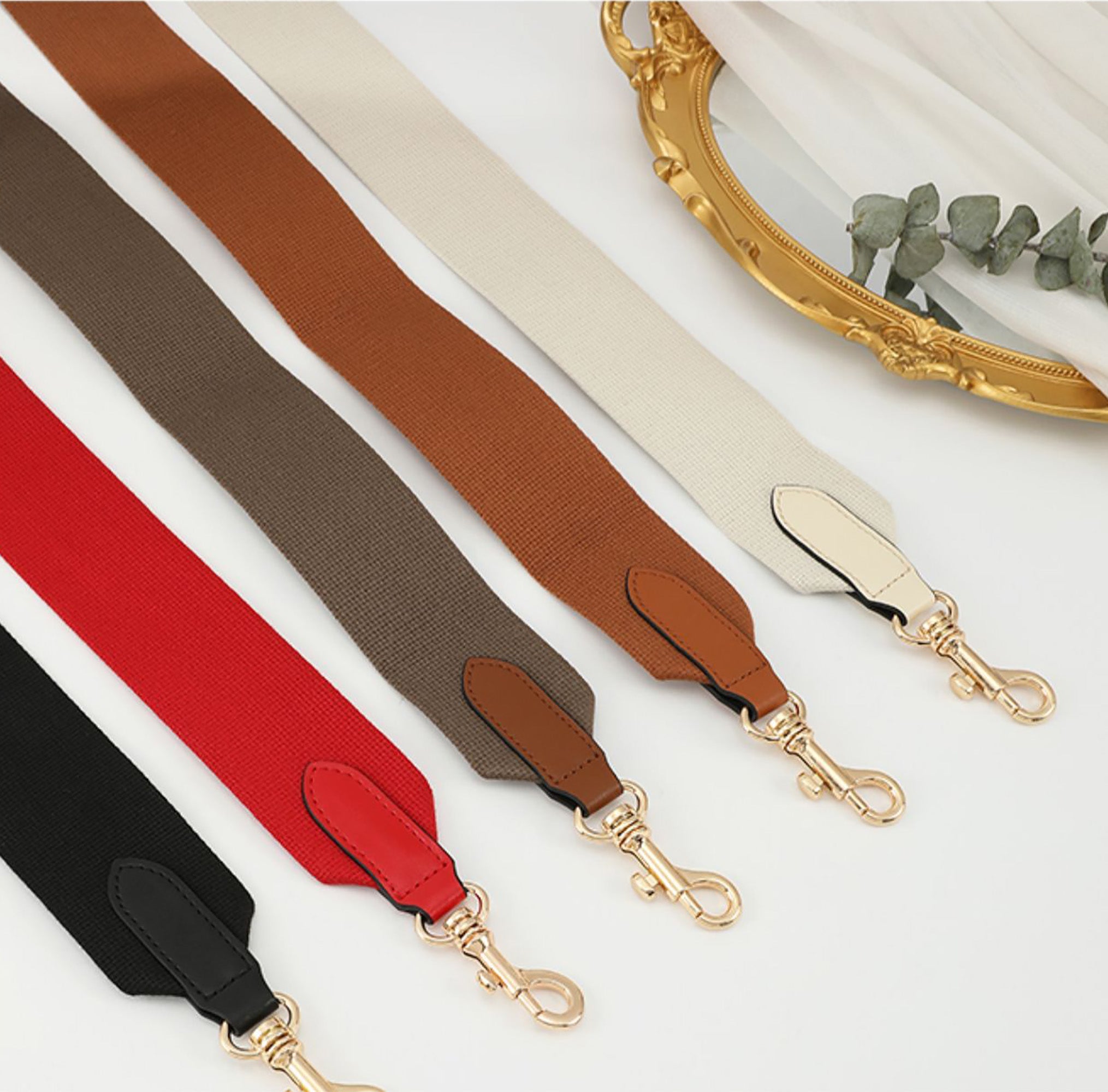 Handmade Customizable Canvas Shoulder Strap – 5cm Wide, Solid Color, Adjustable Length, Perfect for Crossbody & Shoulder Bags