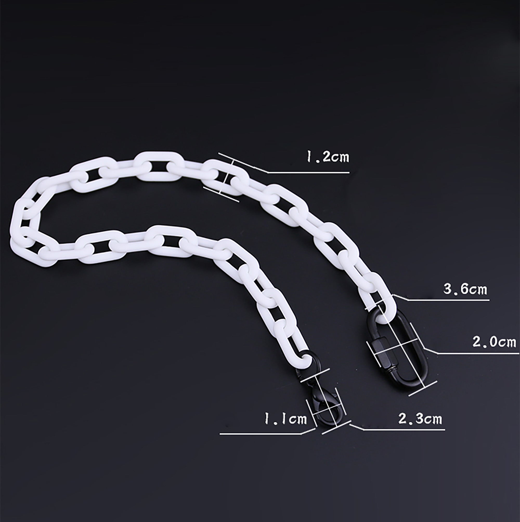 Monogram Orange Acrylic Chain Strap | Detachable DIY Bag Accessory | Black Leather Shoulder Carry Strap