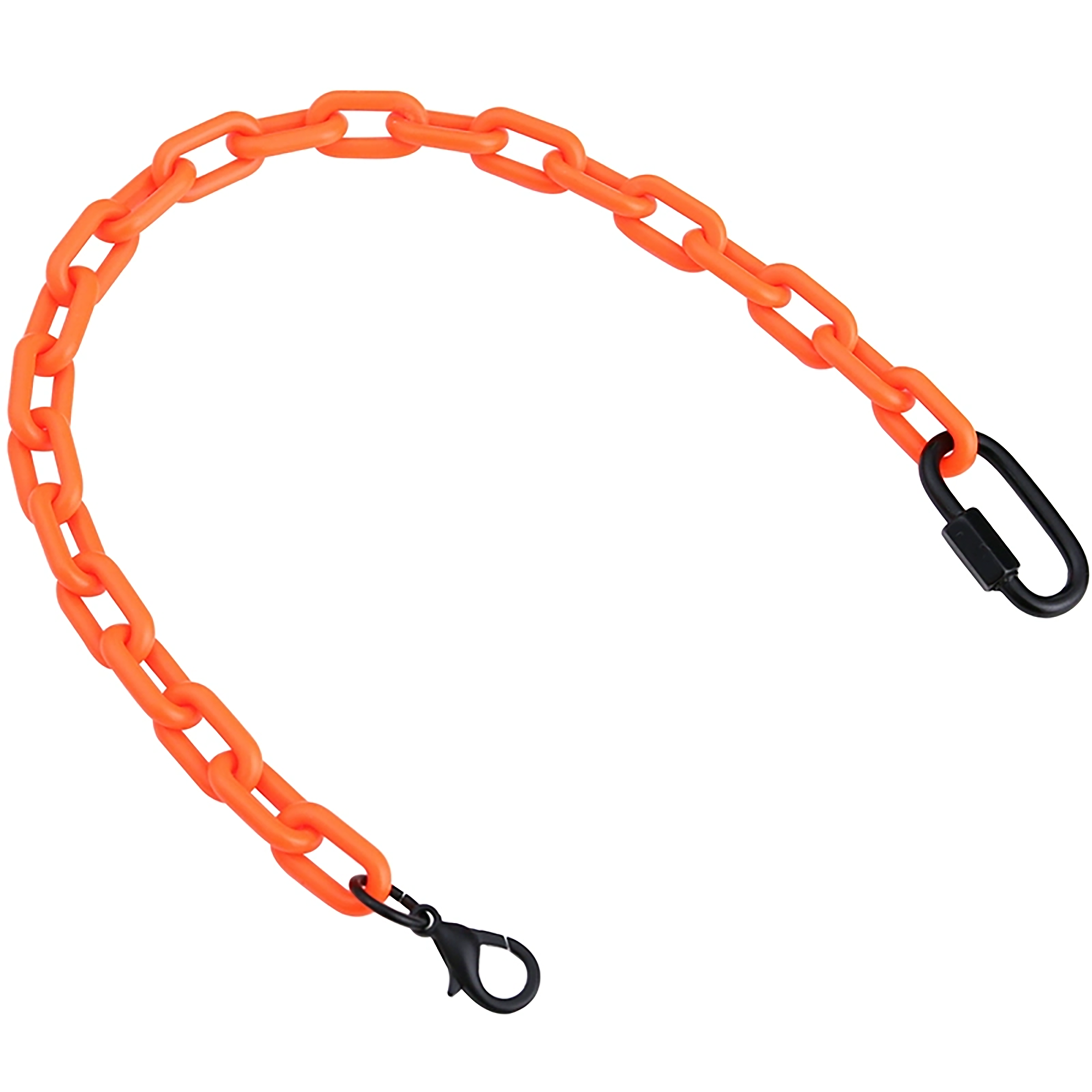 Monogram Orange Acrylic Chain Strap | Detachable DIY Bag Accessory | Black Leather Shoulder Carry Strap