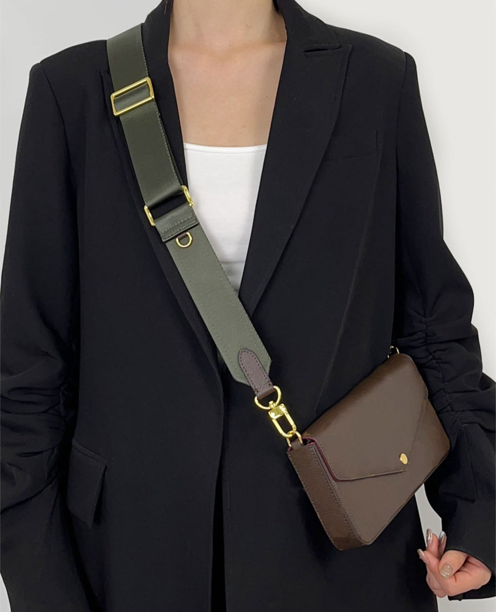Canvas shoulder strap, suitable for Speedy 25 crossbody bag, 5 cm wide travel bag replacement strap