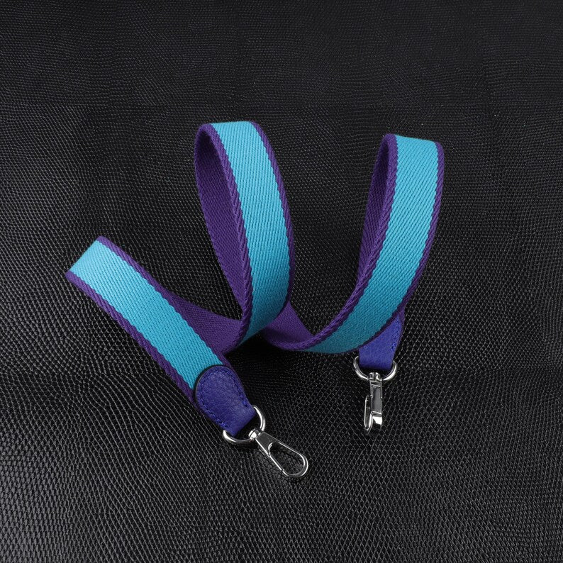 25mm Bi-color canvas shoulder and clemence leather shoulder strap for evelyn TPM,34 colors avaliable