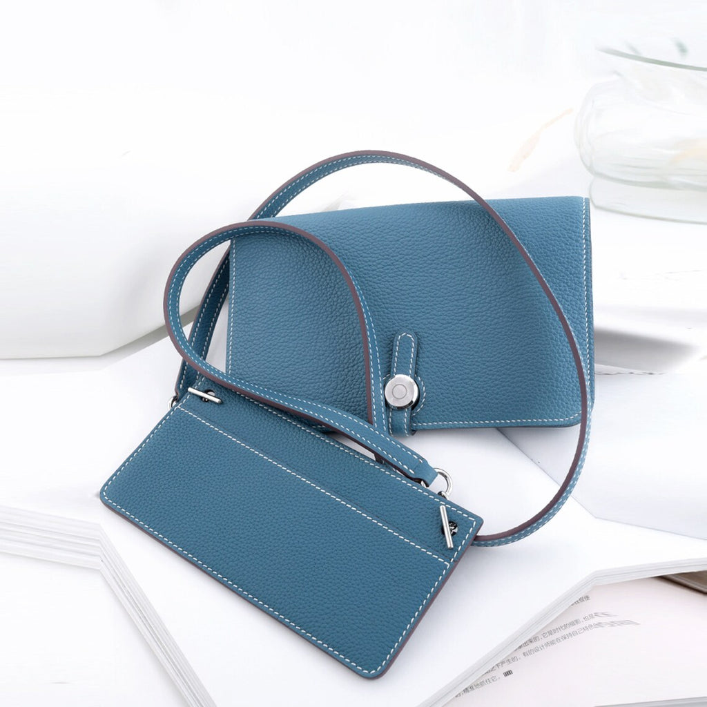 Togo Leather Wallet Insert with Strap for Dogon/Kelly/Constance Long Wallet