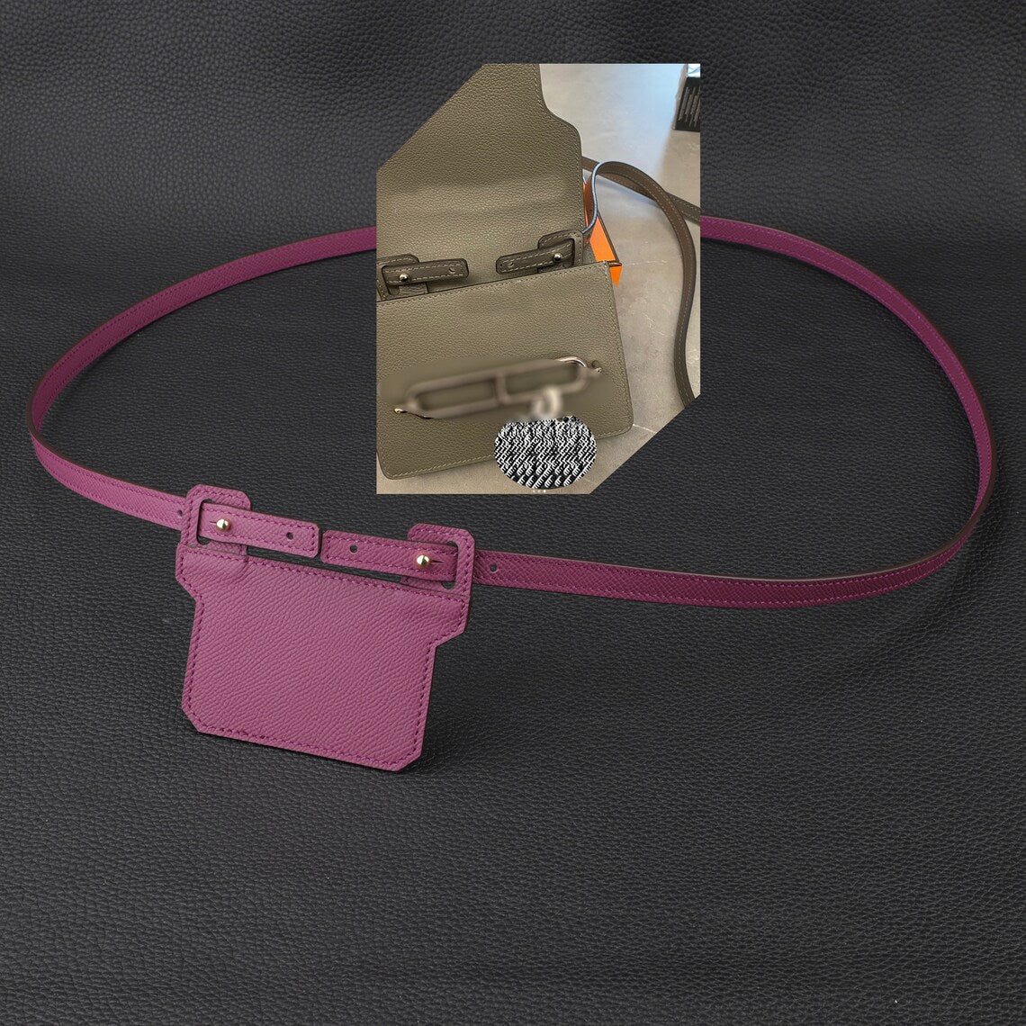 Epsom Leather Shoulder Strap: 12mm Wallet Crossbody Strap