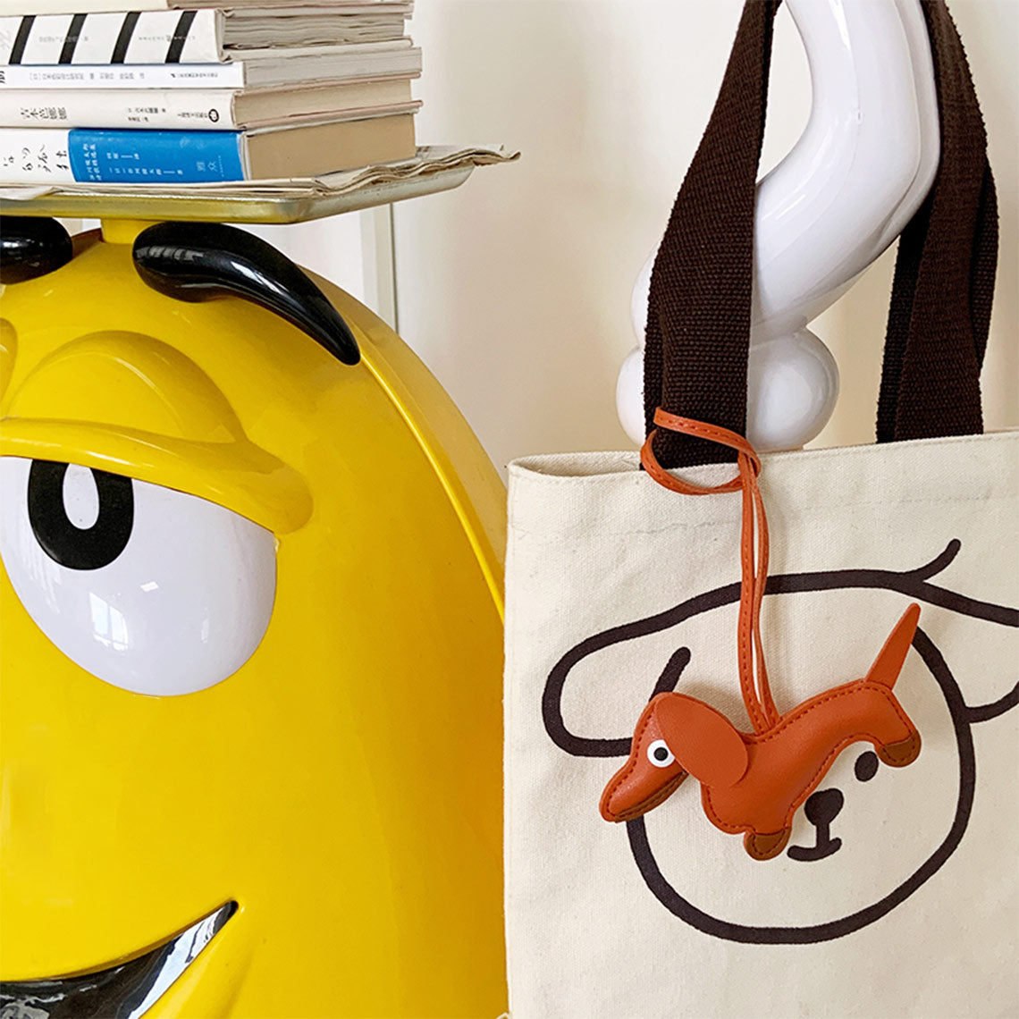Designer Leather Bag Charm | Dachshund Dog Bag Charm - Wirkin™ Handmade Leathercrafts