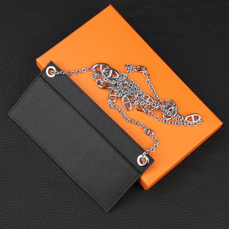 Epsom Leather Wallet Insert with Chain Strap