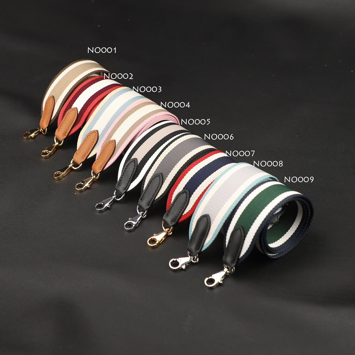 Striped Canvas Bag Strap: Handmade 50mm Replacement Shoulder or Crossbody