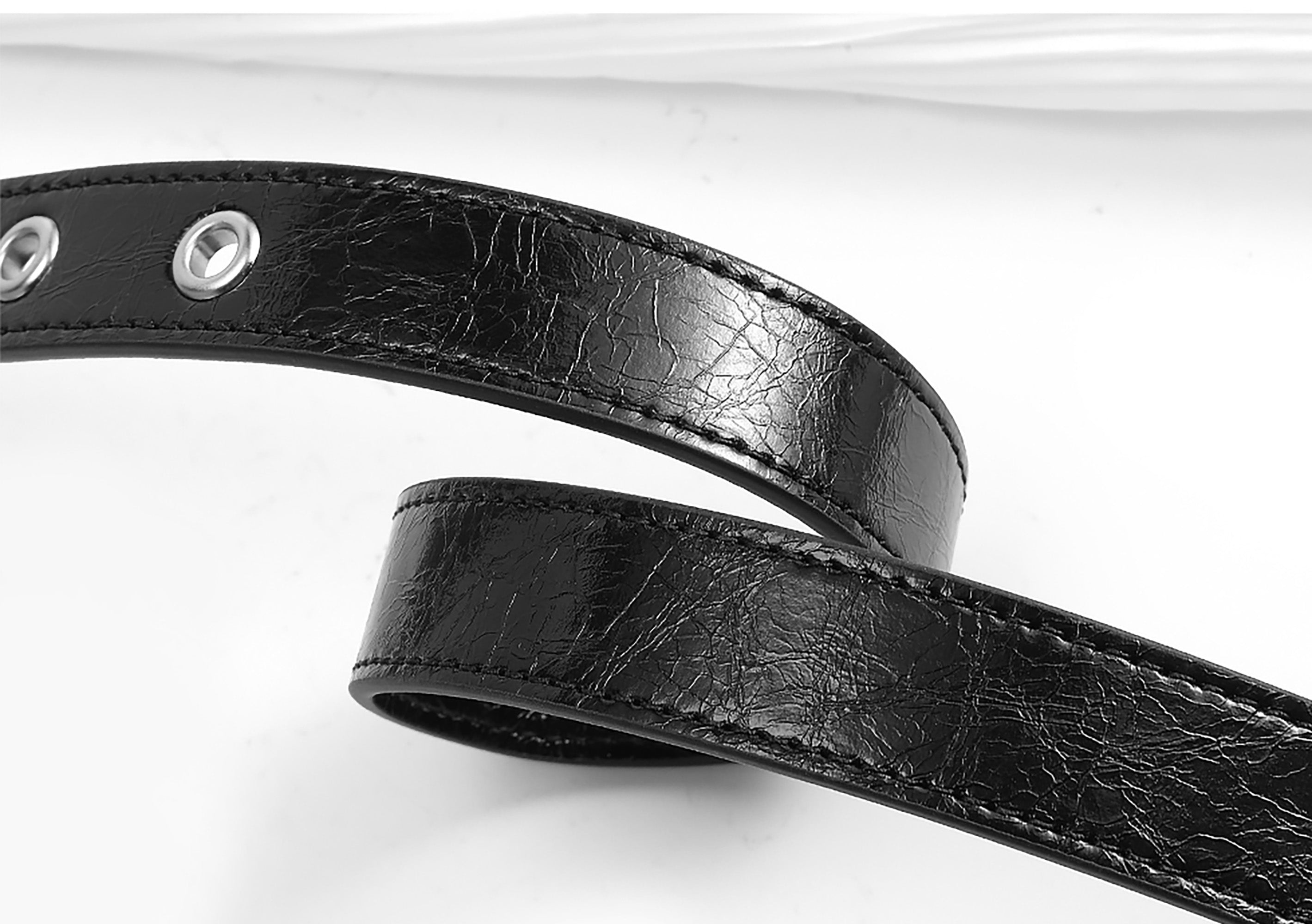 Le Cagole bag crossbody strap replacement, black genuine leather shoulder strap for underarm bag