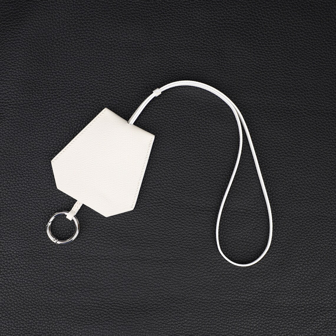 Handmade Epsom Leather Key Holder: Custom Key Pouch with Strap