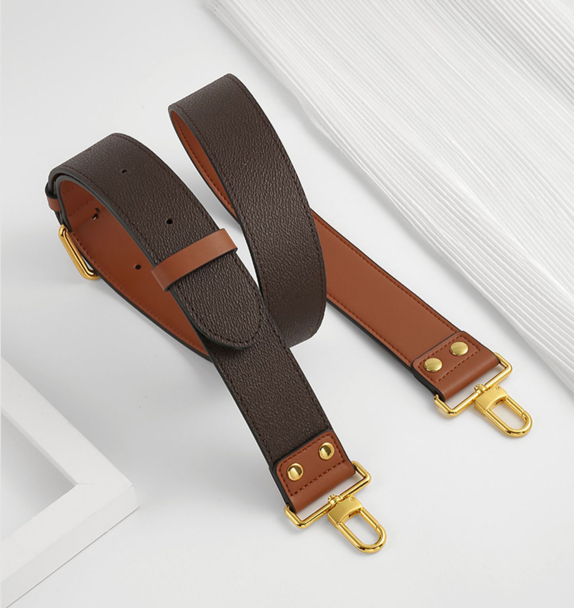 Genuine Leather Crossbody Strap for Cylinder Bag – Adjustable Wide Shoulder Strap, Fashionable and Versatile Replacement Strap for Handbags, Premium Leather Accessory