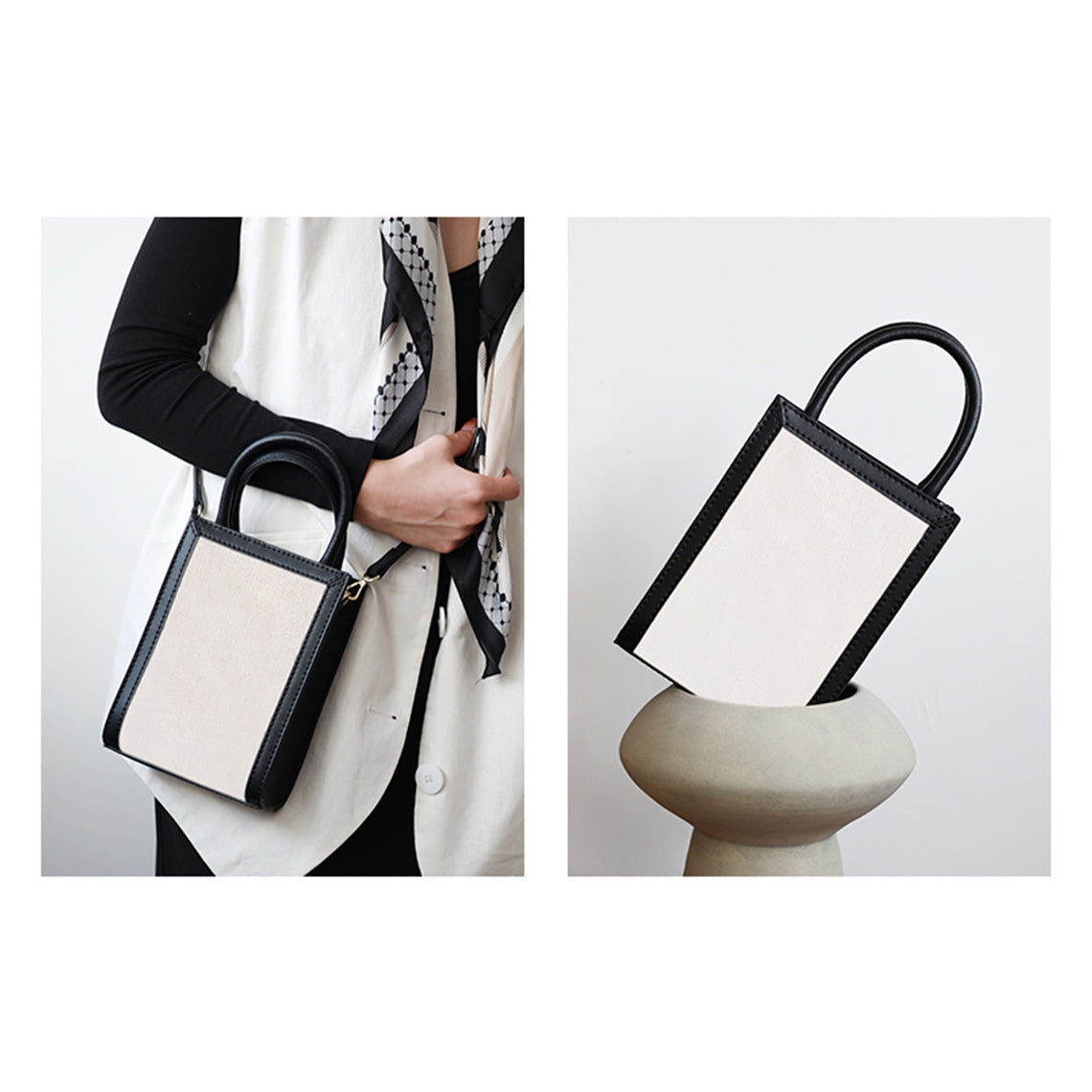 Sewing an Inspired Bag into a Real Black Tote Bag with Old Dustbag-Wirkin