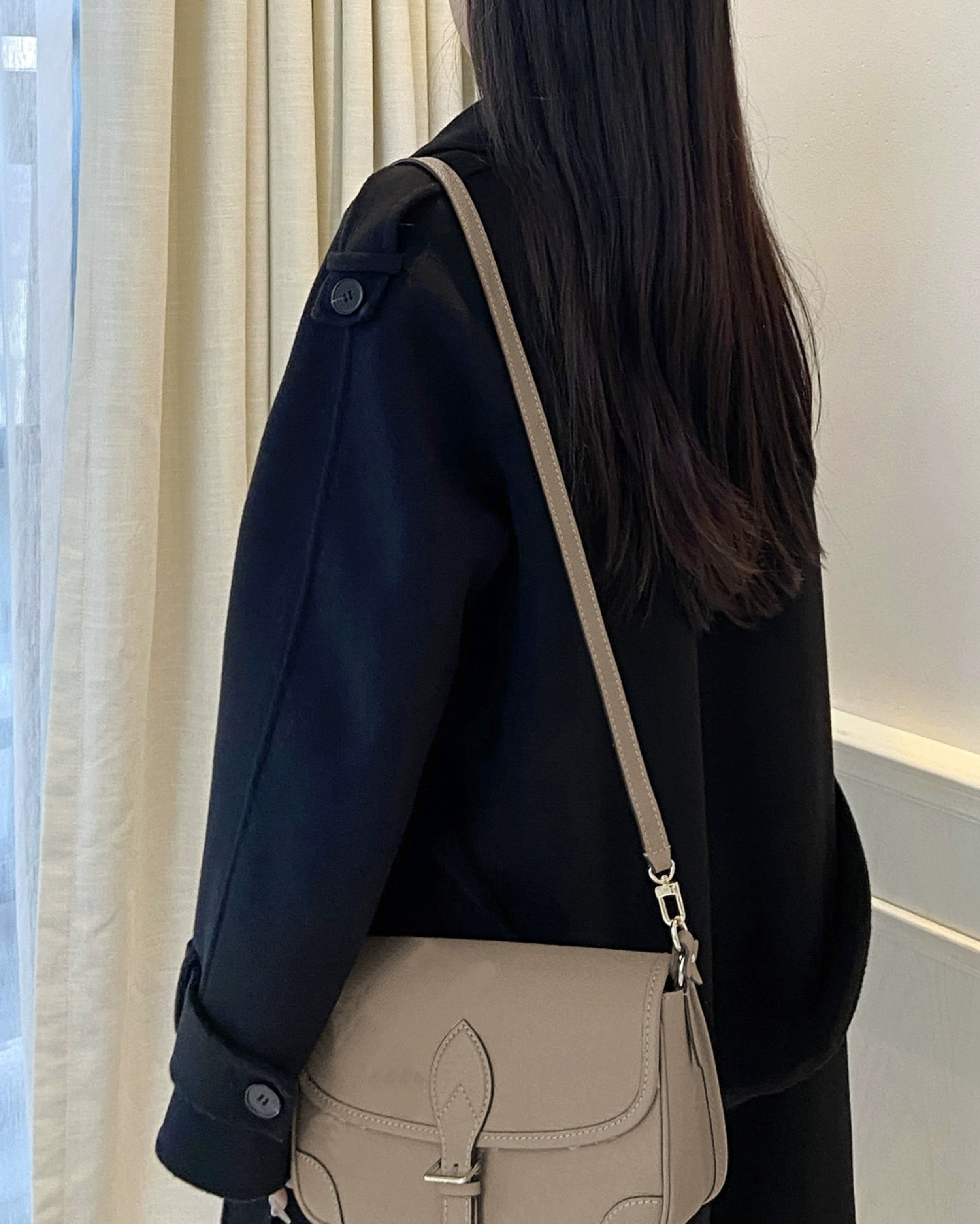 Adjustable crossbody strap replacement for Mini Pochette Accessoires, genuine leather material