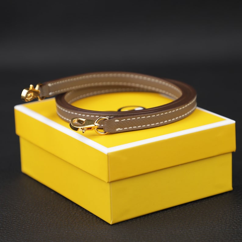 Artisanal Epsom Leather Bandoulière (10mm Ultra-Slim): Hand-Stitched Crossbody Strap Compatible with Mini Kelly II Bag