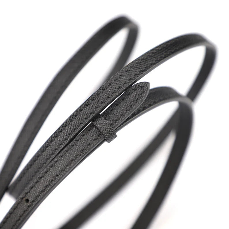 Hermès Style Cross-Grain Leather Adjustable Bandoulière (10mm Ultra-Slim): Replacement Crossbody Strap for Mini Bags