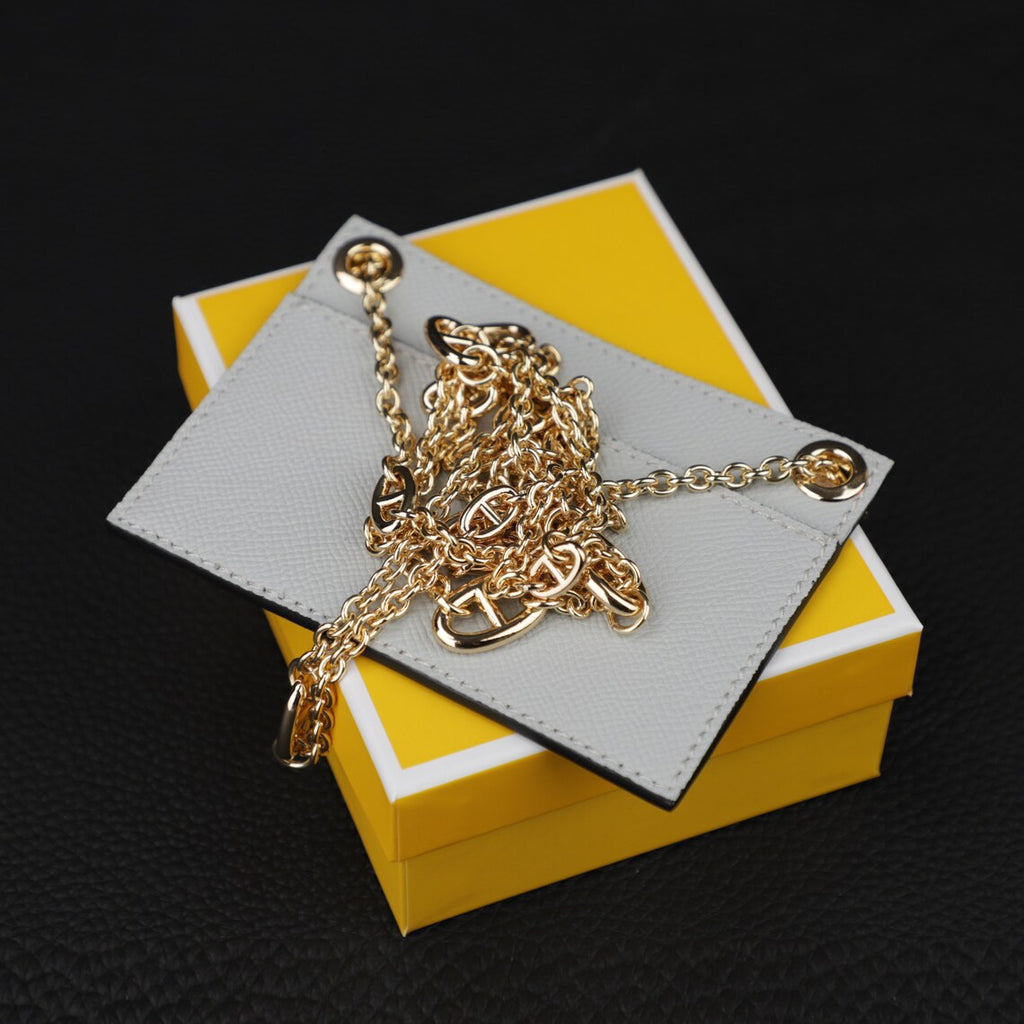 Epsom Leather Wallet Insert with Chain Strap: Constance Compact Wallet