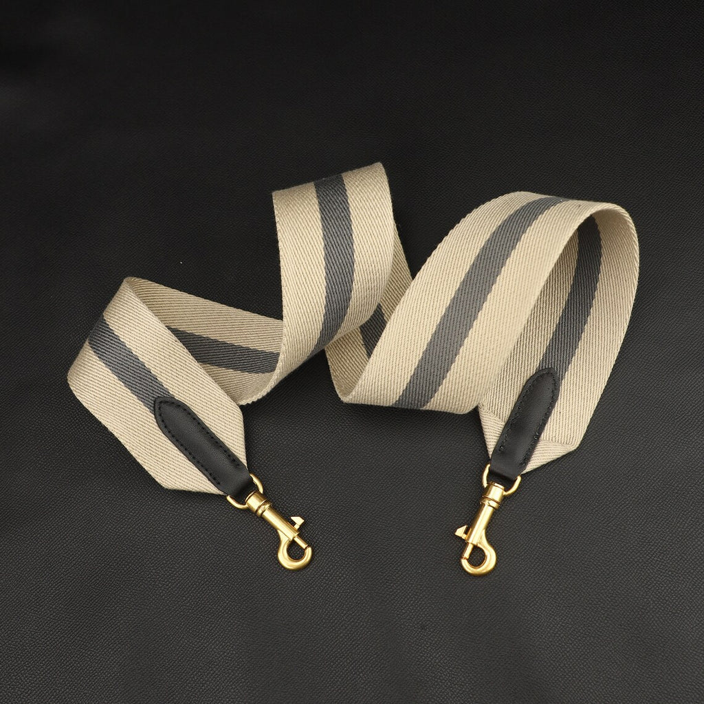 Textile & Calfskin Bag Strap: 2" Wide, Crossbody or Shoulder