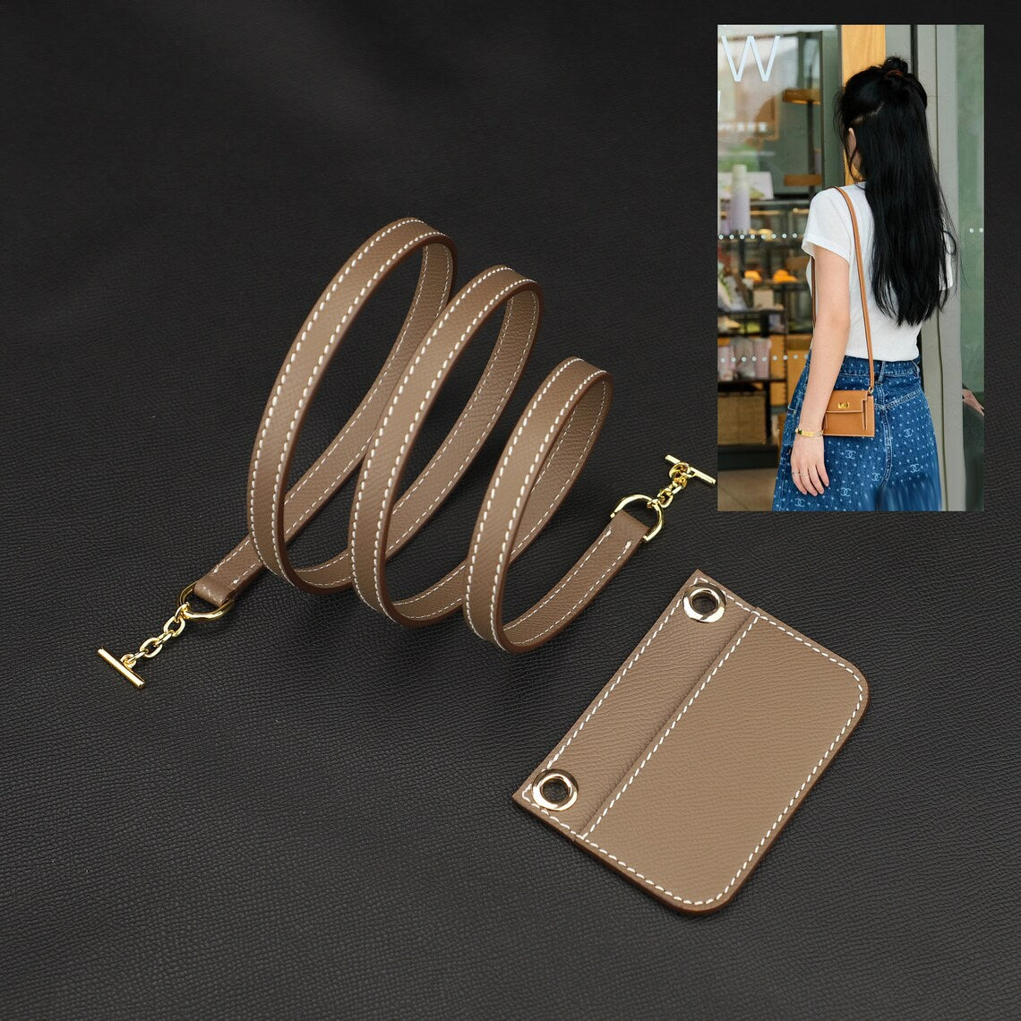 New design insert with wallet strap for Kelly Pocket Compact Wallet Epsom