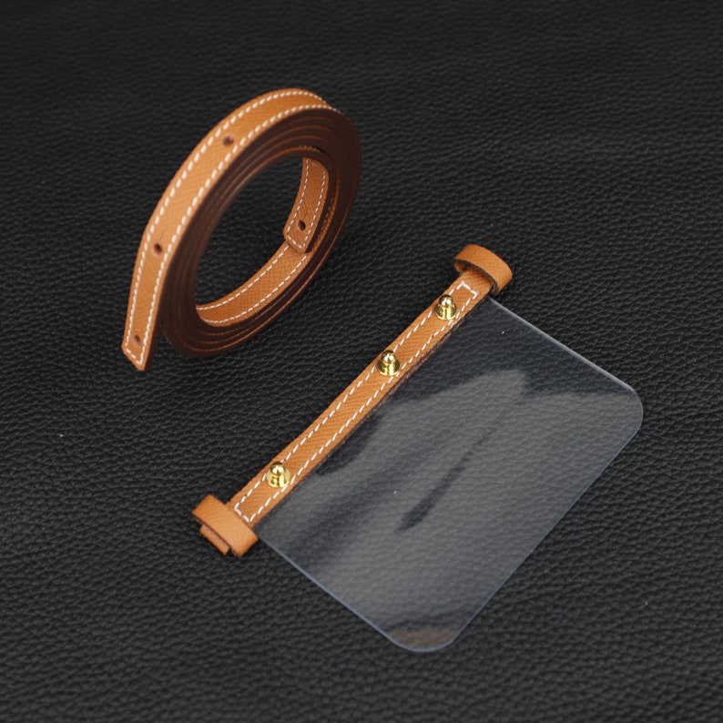 Epsom Leather Wallet Strap with Clear Silicone Insert