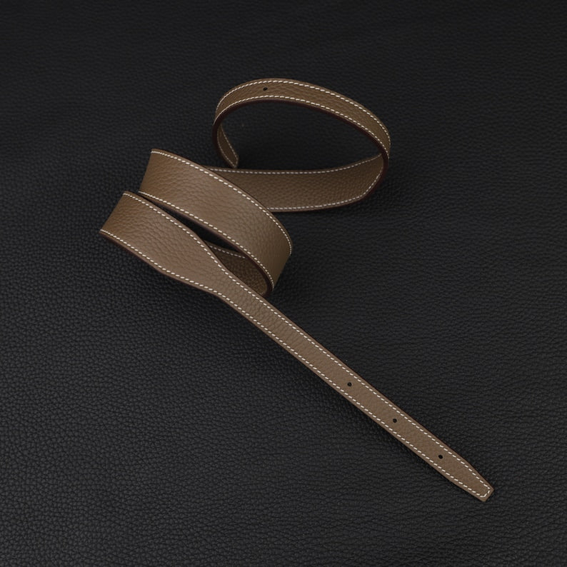 Hermès Style Etoupe (18) Togo Leather Bandoulière (30mm Wide): Compatible Shoulder/Crossbody Strap