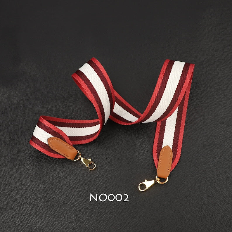 Striped Canvas Bag Strap: Handmade 50mm Replacement Shoulder or Crossbody