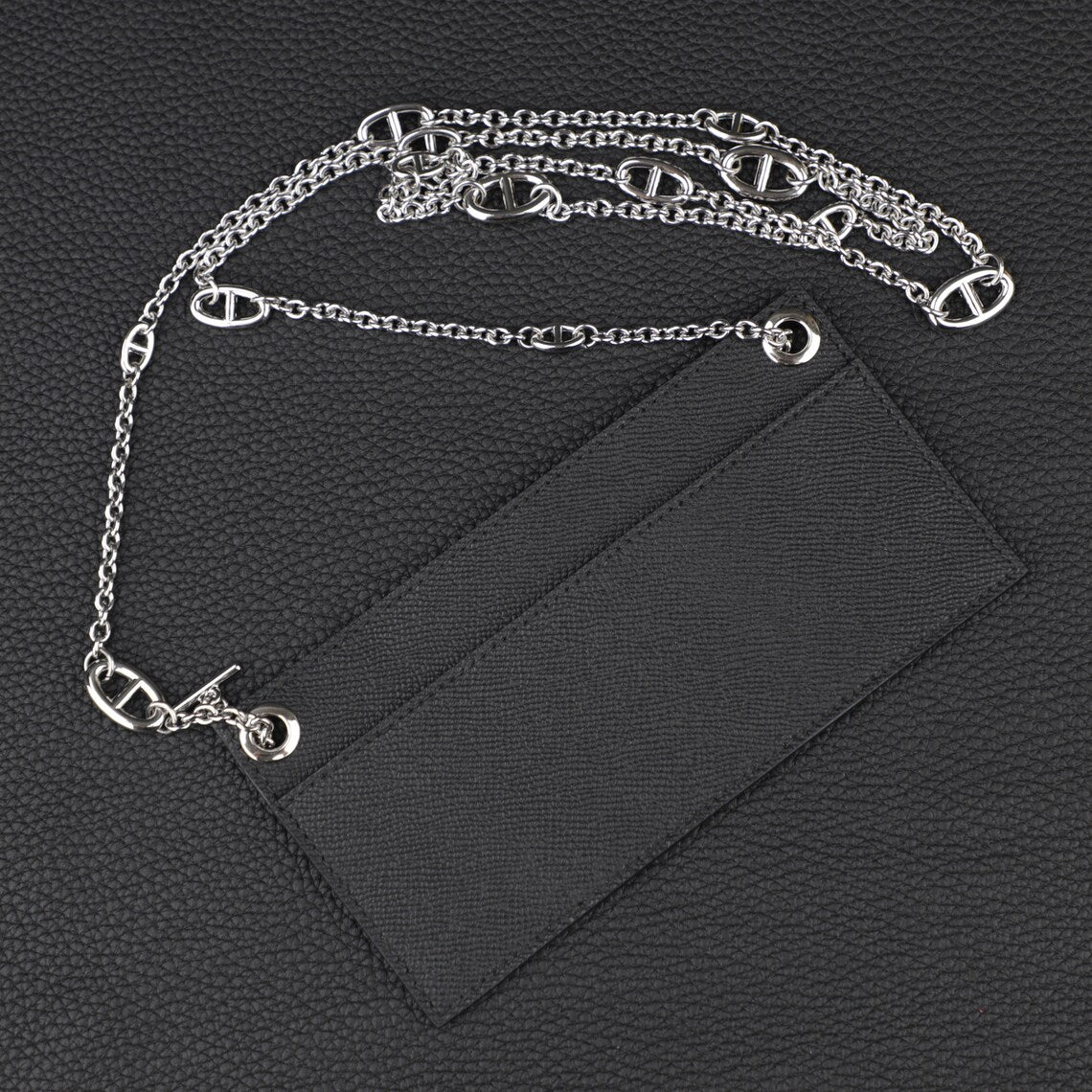 Epsom Leather Wallet Insert with Chain Strap