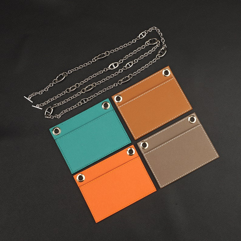 Epsom Leather Wallet Insert with Chain Strap: Constance Compact Wallet