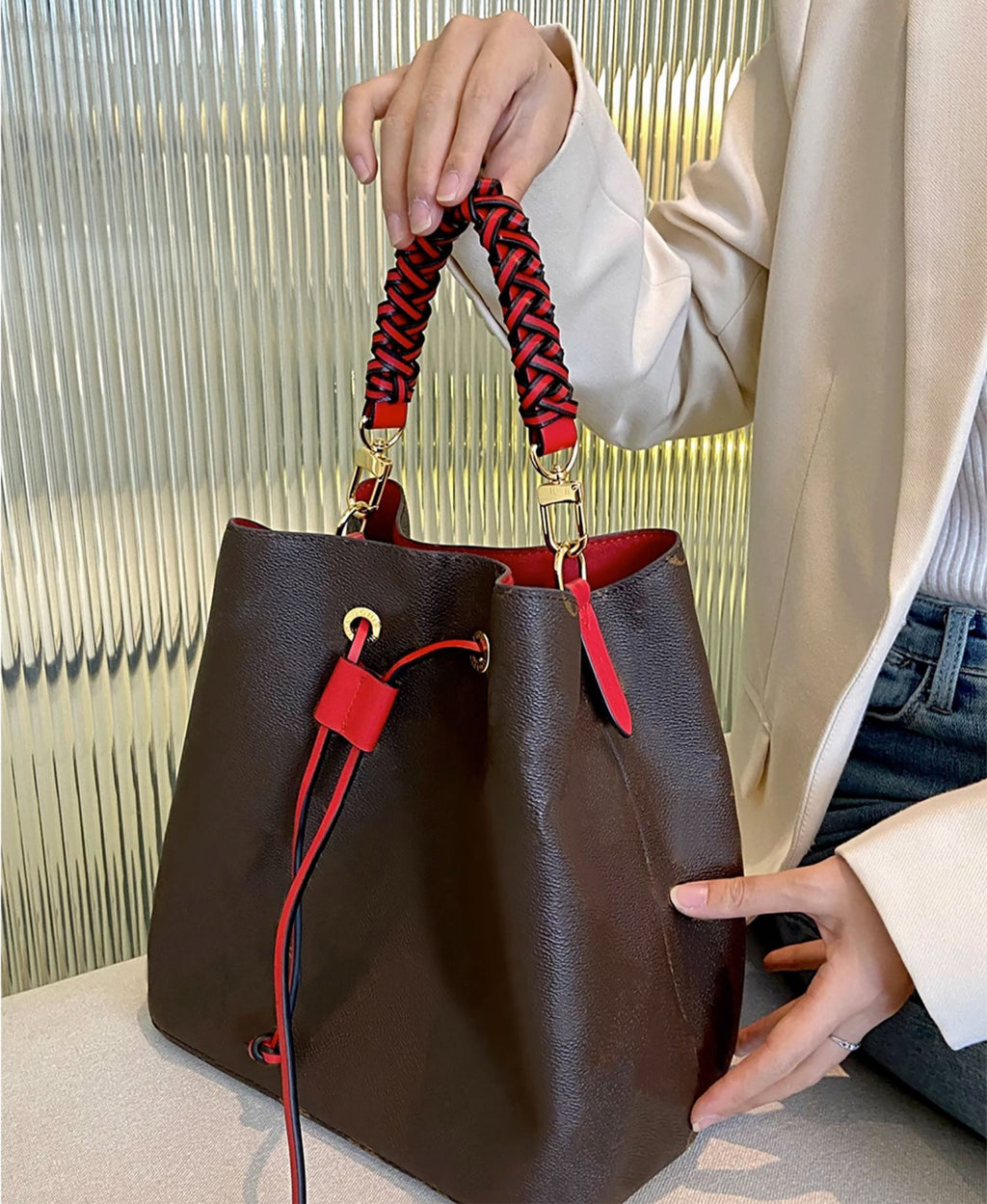 Replacement strap for NÉONOÉ bag, woven handle accessory.