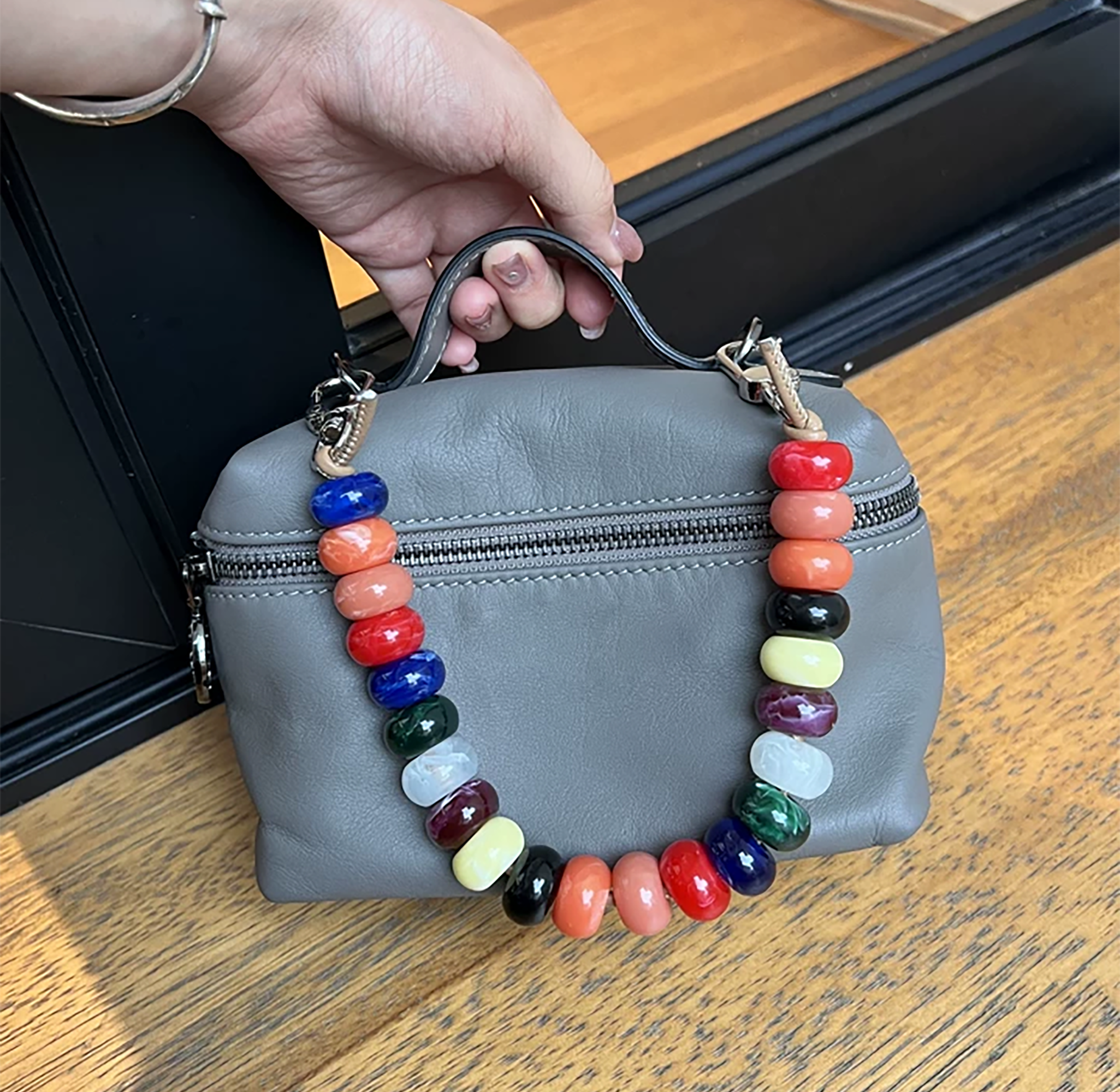 Le Pliage Mini Colorful Beaded Handbag Decorative Chain, Bag Replacement Strap, Acrylic Bag Chain.