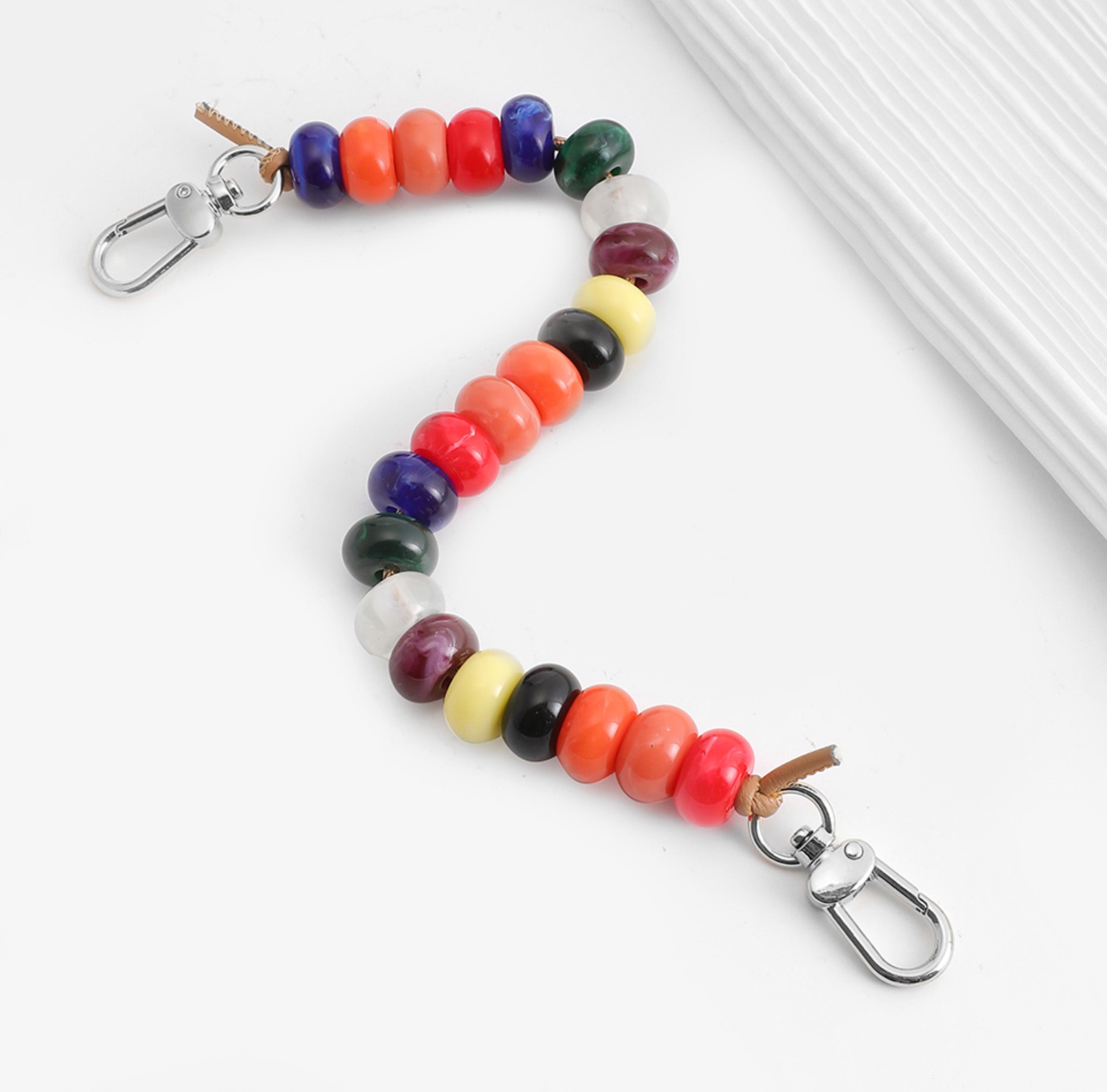 Le Pliage Mini Colorful Beaded Handbag Decorative Chain, Bag Replacement Strap, Acrylic Bag Chain.