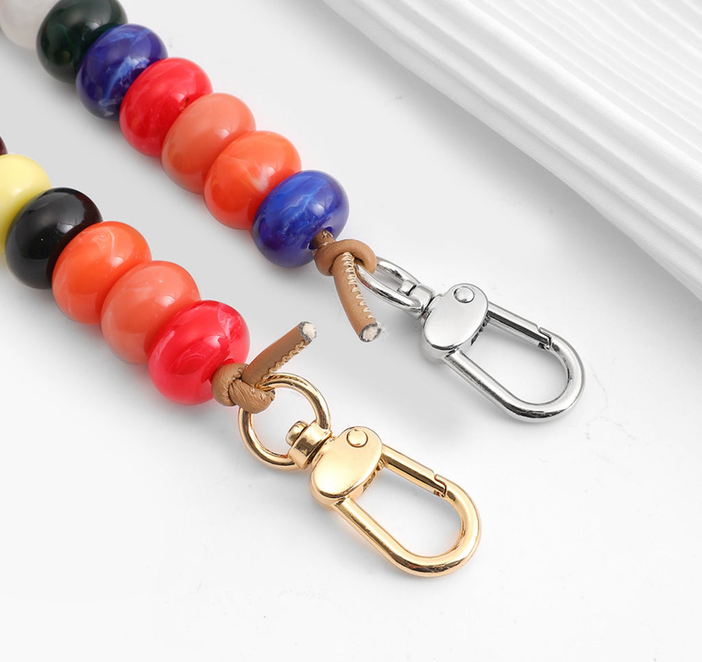 Le Pliage Mini Colorful Beaded Handbag Decorative Chain, Bag Replacement Strap, Acrylic Bag Chain.